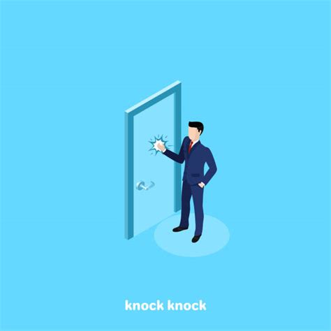 Man Knocking Door Clip Art Illustrations Royalty Free Vector Graphics