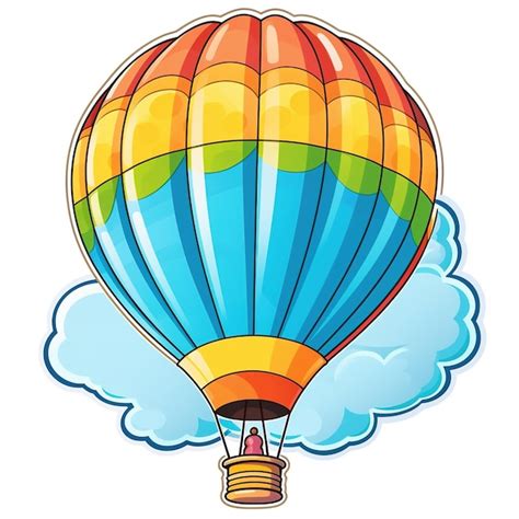 Premium Ai Image Cute Cartoon Hot Air Balloon