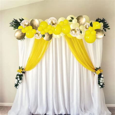 Kit De Arco De Guirnalda De Globos Amarillos Globo De Confeti Amarillo Pastel Y Dorado Para