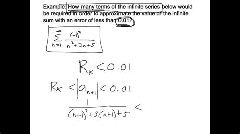 Alternating Series Estimation Theorem