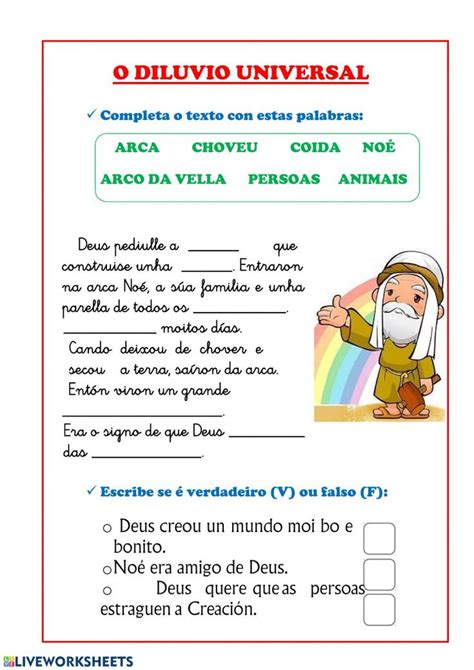 O Diluvio Universal Worksheet Cando Universal