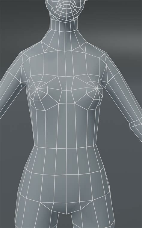 Artstation Female Body Base Mesh 3d Model 1000 Polygons Game Assets