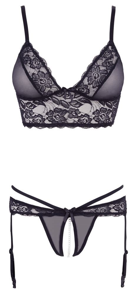 Cottelli Kinky Ketting Kant Jarretel Lingerie Set Cocolamar Be