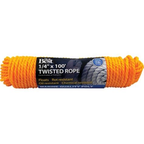 Do It Best 1 4 In X 100 Ft Yellow Twisted Polypropylene Packaged Rope