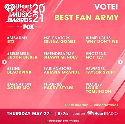 Bts Logra Cuatro Nominaciones En Los Iheartradio Music Awards