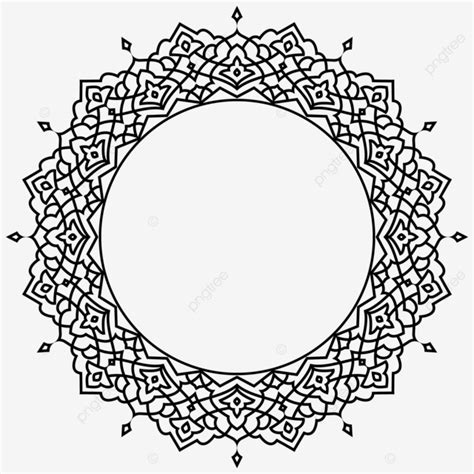 The Arabesque Circular Border Decoration Design With Black Color Is