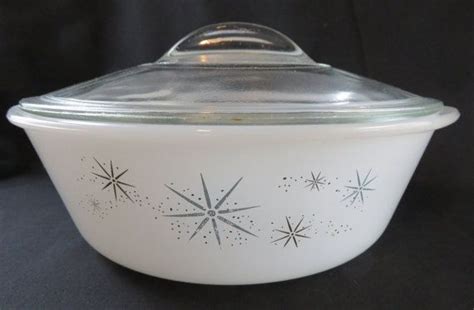 Glasbake Quart Atomic Starburst Round Covered Casserole Etsy