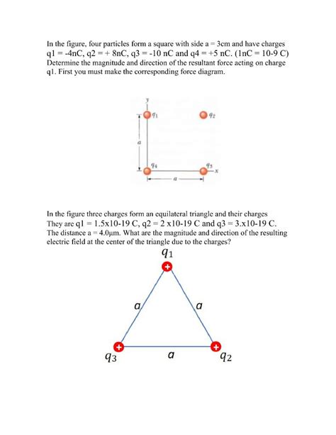 Solved In The Figure Four Particles Form A Square With Side