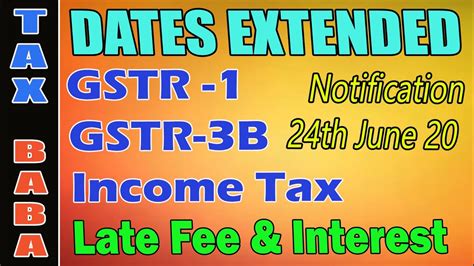 Gst Income Tax Due Dates Extended Notification June Youtube