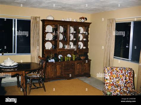 Interior Of An Early 1970s Middle Class Home This Dining Room Features