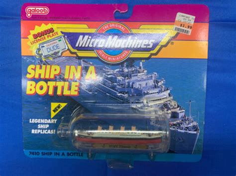 Vintage 1990 Micro Machines Titanic Ship In A Bottle 7410 1 Bonus