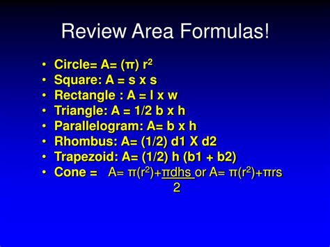 Ppt Basic Math Area Formulas Powerpoint Presentation Free Download