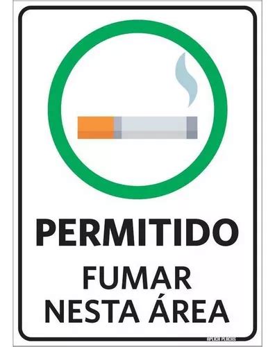 Placa Sinalização Permitido Fumar Nesta Área 18x25cm MercadoLivre