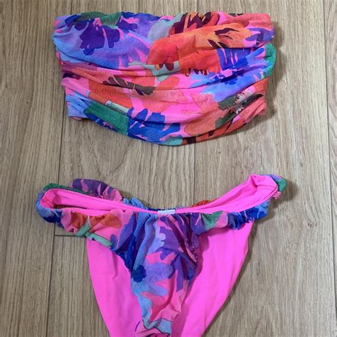 ASOS Floral Bandeau Bikini Brand New Never Worn Depop