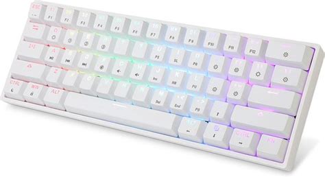 Gk Gaming Keyboard Wit Rgb Verlichting Hot Swappable Ergonomisch Mechanisch Bol