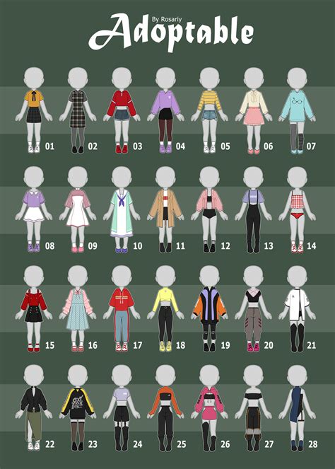 Closed Casual Outfit Adopts 55 By Rosariy On Deviantart