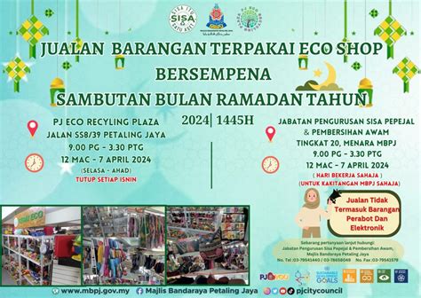 Jualan Barangan Terpakai Eco Shop Bersempena Sambutan Bulan Ramadan