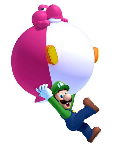 Luigi Balloon Baby Yoshi From New Super Mario Bros U Super Mario