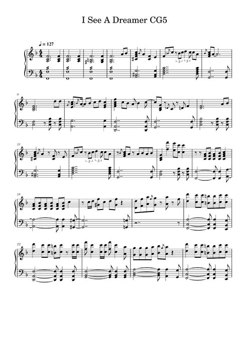 I See A Dreamer Arr Cg5 Sheet Music Cg5 Piano Solo