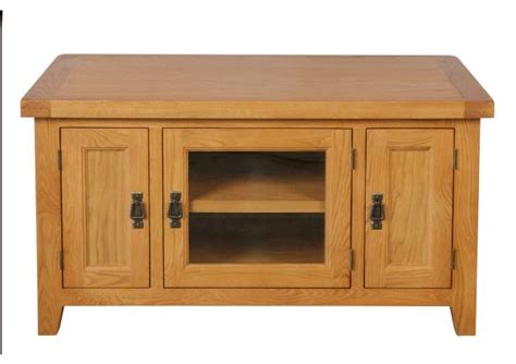 Country Oak Tv Unit With Glass Front