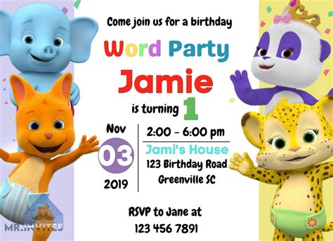 Amazing Digital Word Party Birthday Invitation | Fun-filled Online Cel ...