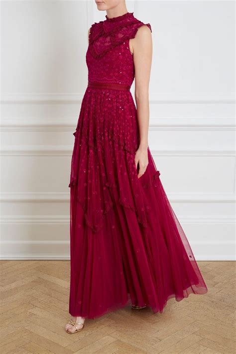 Red Shimmer Gown Dresses Images 2022