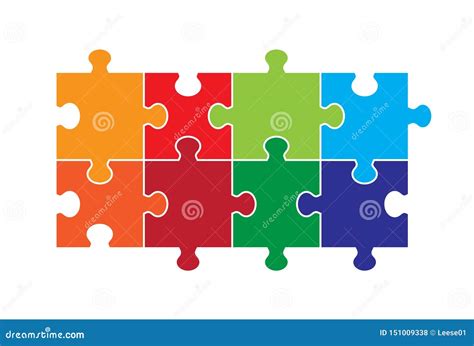 Eight Part Puzzle Piece stock vector. Illustration of eight - 151009338