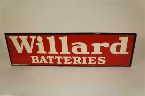 NOS 1947 Willard Batteries Single Sided Self Framed Embossed