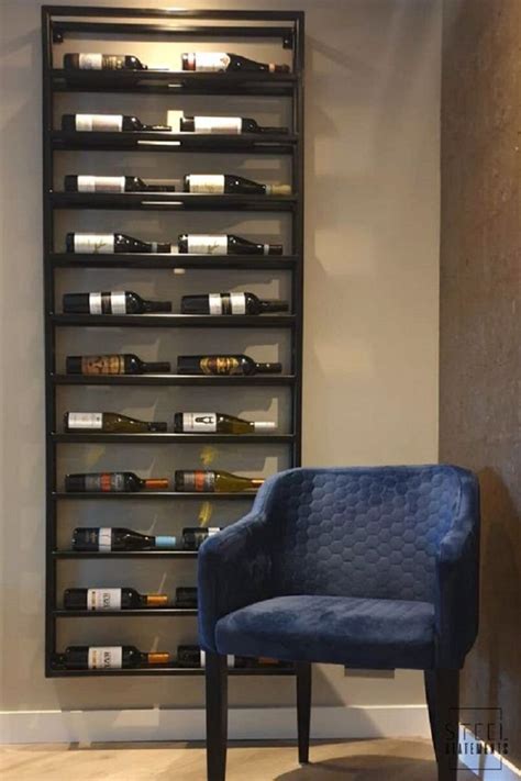 Industrial Wall Mounted Wine Rack With Glass Rack Black Homary Artofit