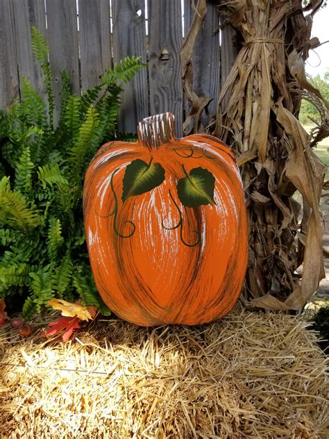 Large Tall Wooden Pumpkin Pumpkin Garden Stake Fall Yard | Etsy