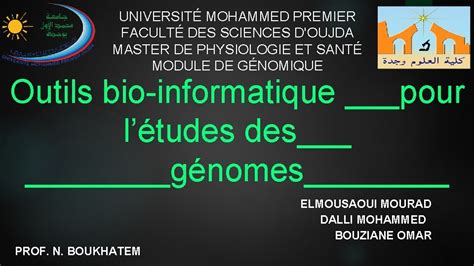 Universit Mohammed Premier Facult Des Sciences Doujda Master