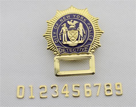 NYPD New York Police Badge Replica Movie Props (Blank Badge with 0-9 N ...