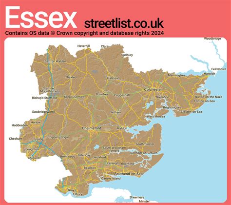 County Map Of Essex Cities Towns And Villages