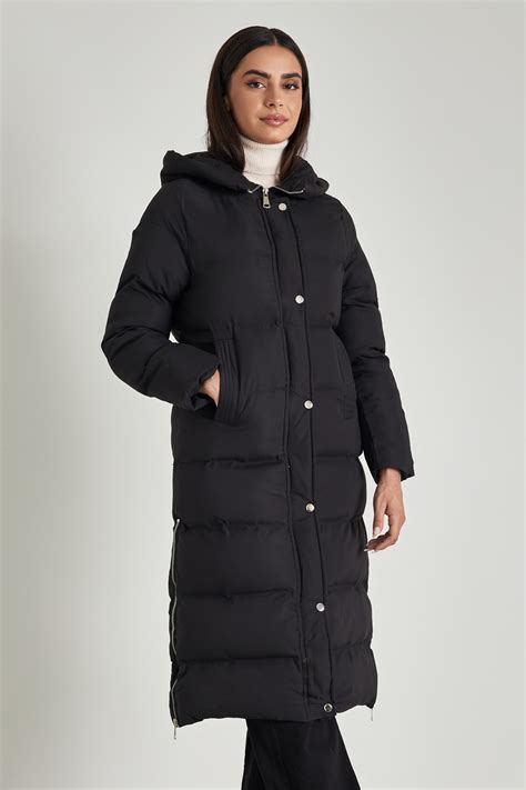 Puffer long jacket BLACK | Womens Clothes Cento Fashion