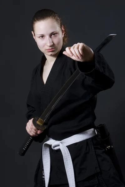 Female Samurai With Katana Stock Photo Krivenko 1302323