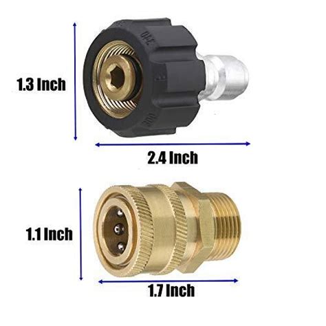 Tool Daily Pressure Washer Adapter Set Quick Connect Kit M22 14mm Swivel To Ebay