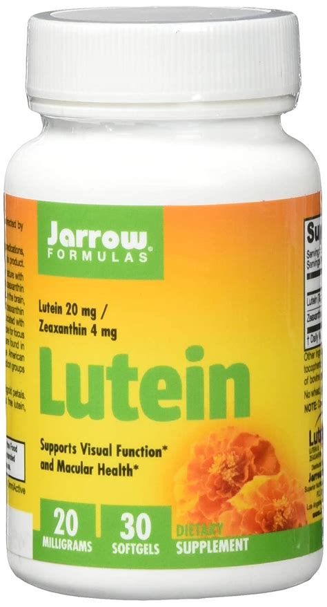 Jarrow Formulas Lutein 20 Mg 30 Softgels Amazon In Health