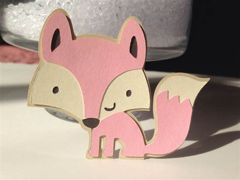 Fox Cut Outs 6 25 Pink Fox Forest Animal Die Cuts Etsy Woodland