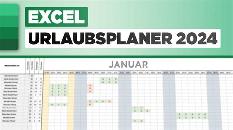 Excel Urlaubsplaner für 2024 inkl Download YouTube