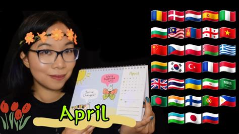 ASMR APRIL IN DIFFERENT LANGUAGES Soft Speaking To Whispering Nail