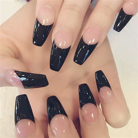 Black Ballerina Nails Edgy Nails Cute Acrylic Nails Dark Nails