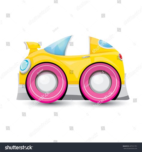 Cartoon Orange Car Isolated On White Stock Vector (Royalty Free ...