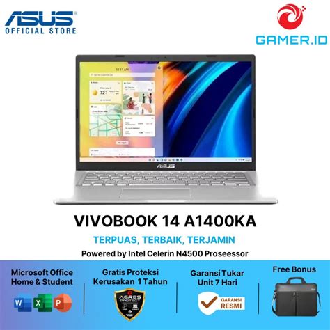 Jual ASUS VIVOBOOK 14 A1400KA CELERON N4500 RAM 4GB 8GB 256GB 512GB