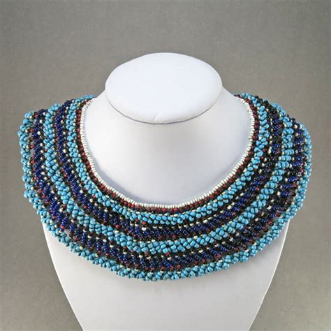 Vintage Bib Necklace South African Jewelry Ethnic Jewelry Glass Beads