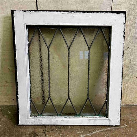 Small Frosted Leaded Glass Window - Historic House Salvage