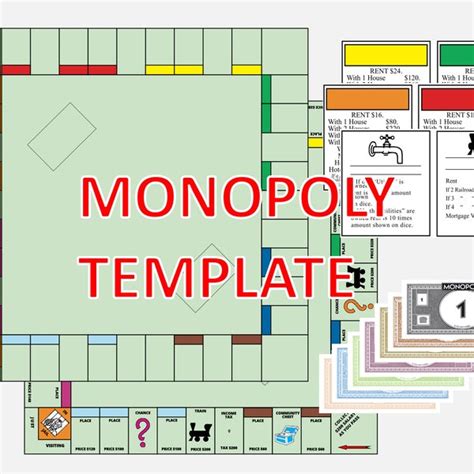 Blank Monopoly Board Template - Etsy