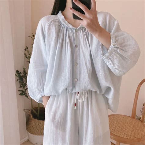 Johnature Spring Summer New Vintage Linen Shirts For Women Solid