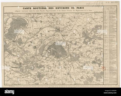 Carte routière des environs de Paris Stock Photo Alamy