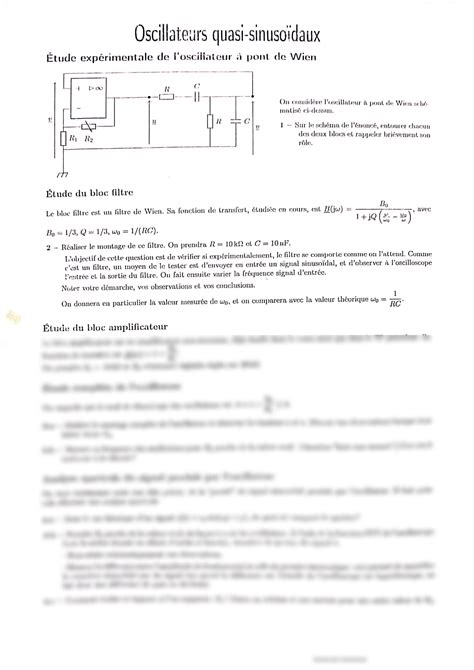 SOLUTION Exercices Des Oscillateurs Studypool