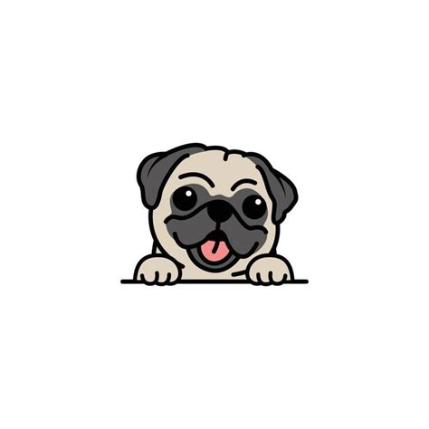 Cute Dibujos Animados De Perro Pug Ilustraci N Vectorial Perro Pug